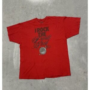 Nike Red Graphic T-Shirt Mens XXL Y2K "I Rock The Private Stock" Christmas